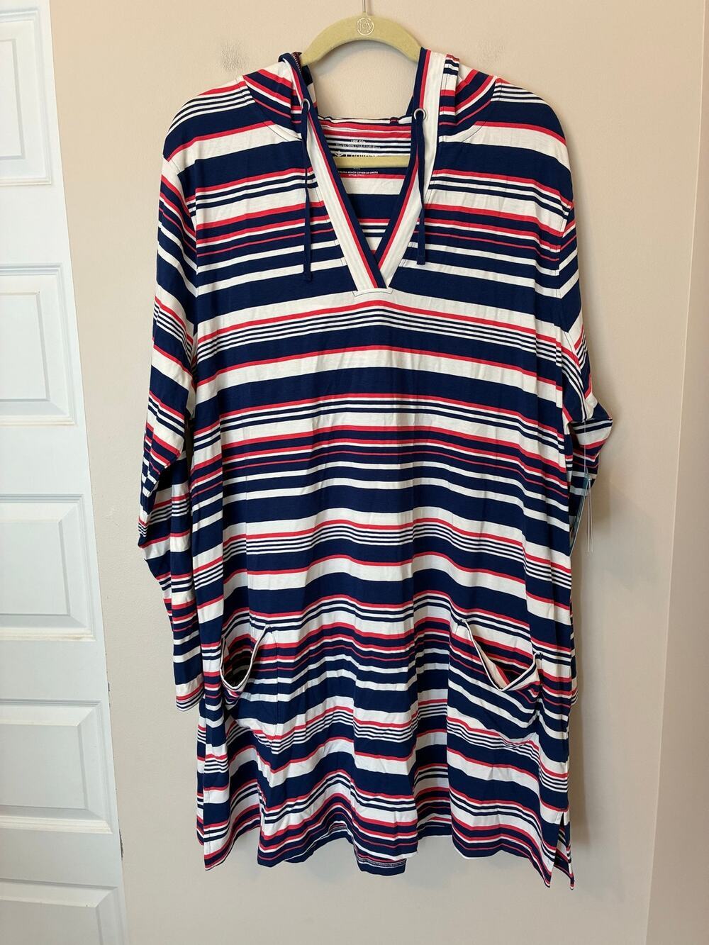 Coolibar NEW Catalina Beach Cover-up Dress Long Sleeve Hoodie UPF 50 Women's XXL